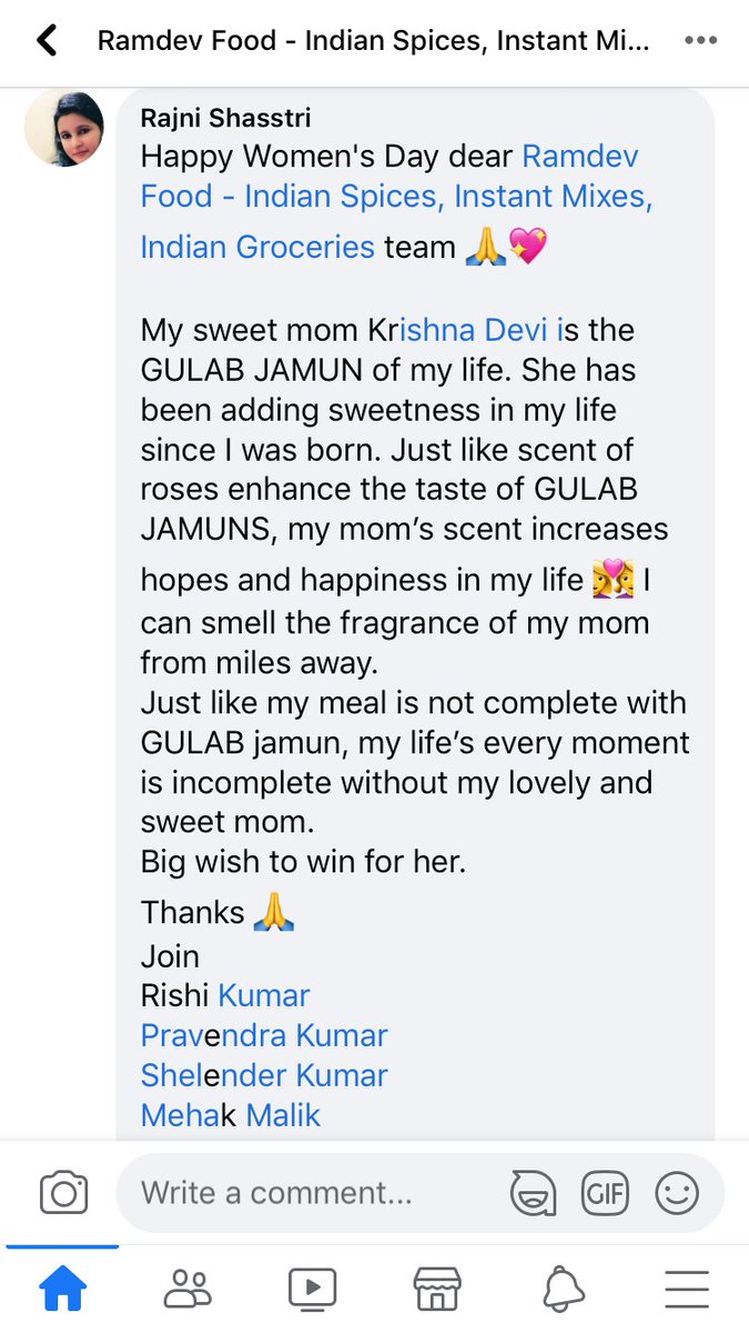 secret_rajni's tweet image. My sweet mom @Krishna040750 is the GULAB JAMUN of my life. She has been adding sweetness in my life since I was born. Just like scent of gulabjamun can be recognised from far, I can smell the fragrance of my mom from miles away.
#RamdevContest #RamdevMasala @Ramdev_Food 🤞♥️🙏💖