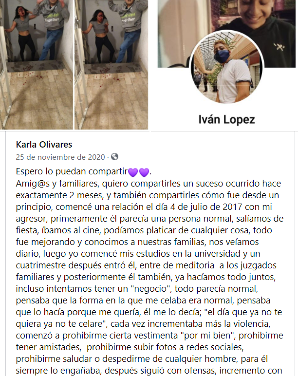 marthallanos's tweet photo. Hoy #8M2021 es la segunda audiencia de este hombre sumamente violento y futuro feminicida. El año pasado casi acaba con la vida de Karla. Les pido su apoyo para ejercer presión social en el tribunal de la #CdMx para que se haga justicia #NiUnaMas https://t.co/ZzEVbisLzX