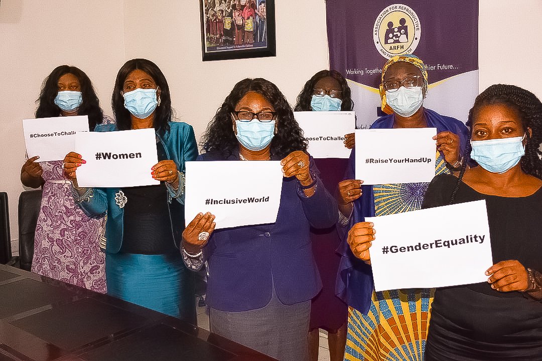 ARFHng's tweet photo. With our hands up ,ARFH women &amp; girls commemorate the #internationalwomensday2021. Aligning with this year’s theme: We #ChooseToChallenge and rise up to call to action to strengthen our commitment to be bold and proactive in fighting for women’s rights reducing maternal... (1/3) https://t.co/nbe3Pe29Hy