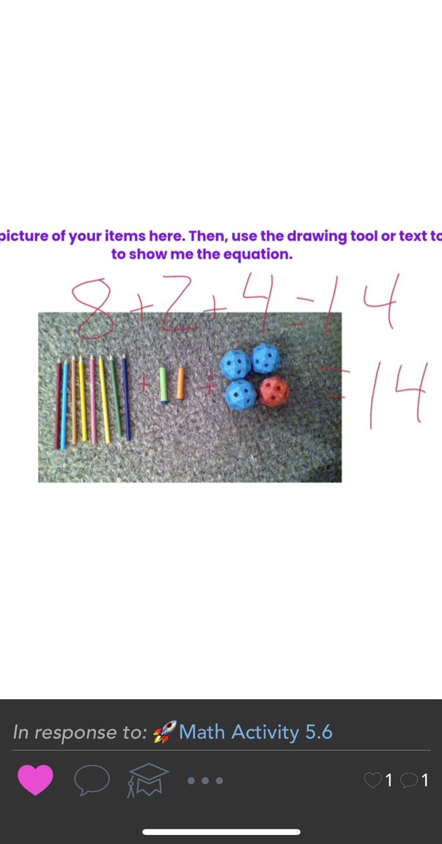 MissStasiak's tweet photo. Practicing 3 addend addition with items we have at home! 👏🏼 #legendarylearning https://t.co/q8Xcnfm63I