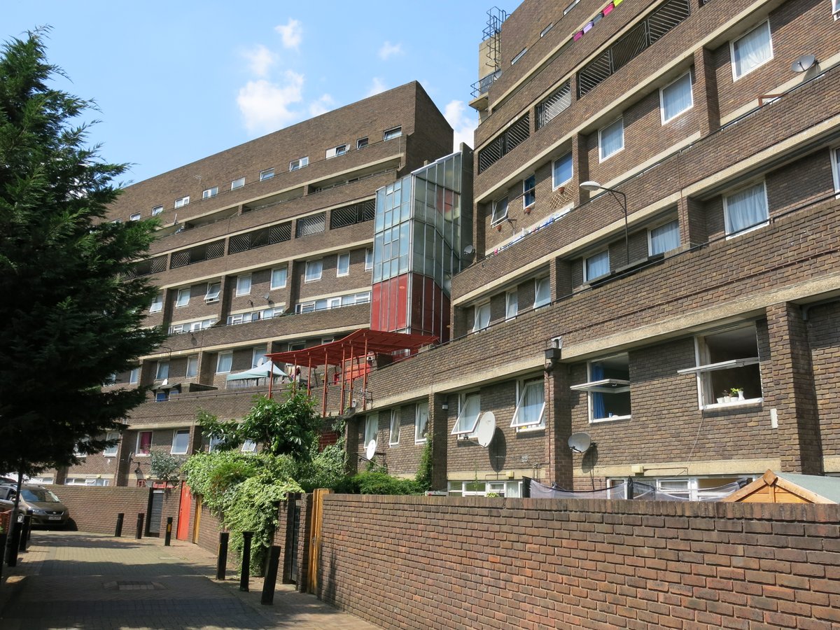 3/ Magda Borowiecka ,the architect of Lambeth Borough Council's Southwyk House completed in 1970. It's criticised for its austere appearance but it was planned as a barrier block to the abandoned South Cross Route motorway.