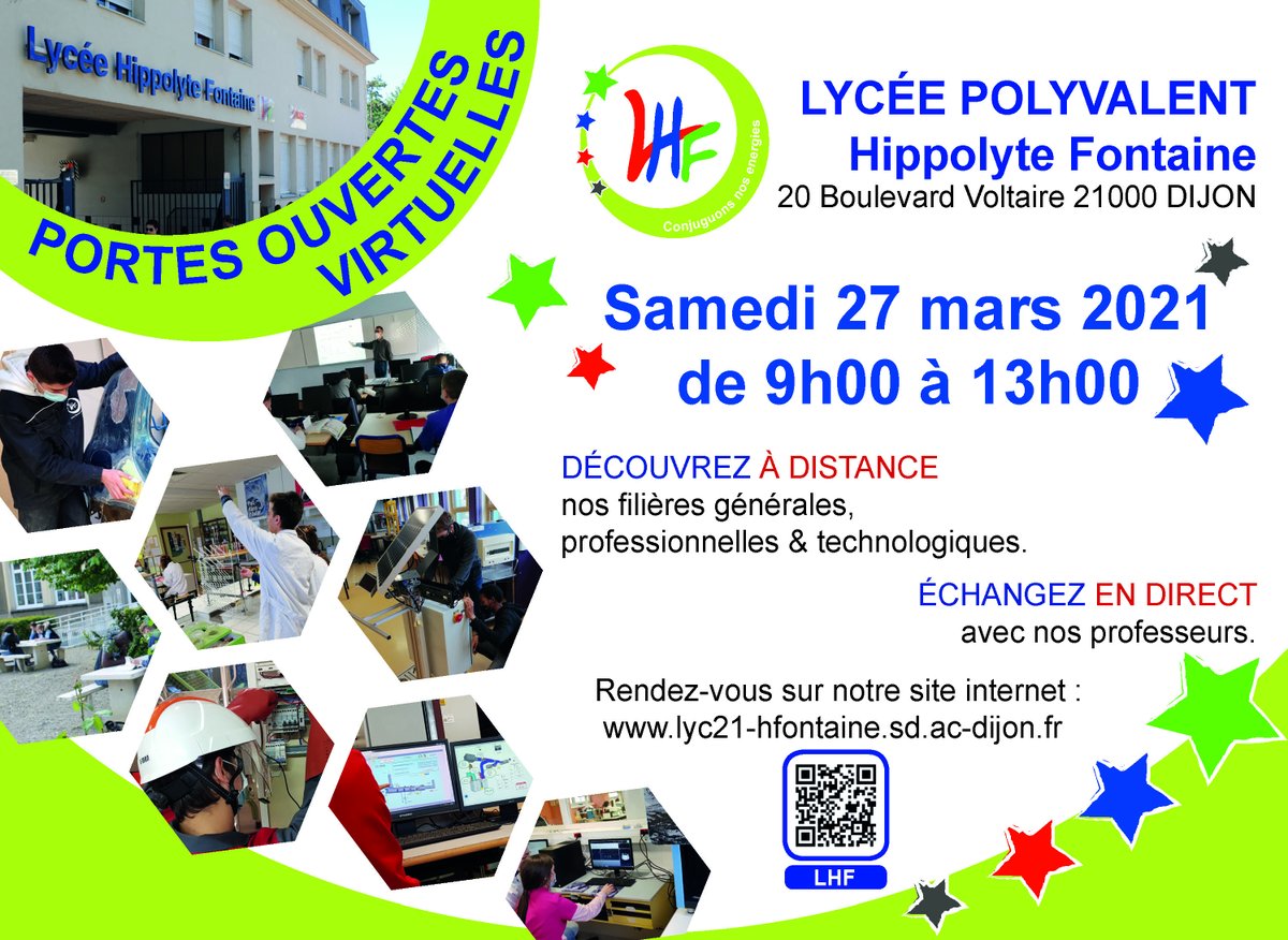 Participez nombreux à nos #portesouvertesvirtuelles le 27 mars prochain au #lycéeHippolyteFontaine

#orientation #hippo