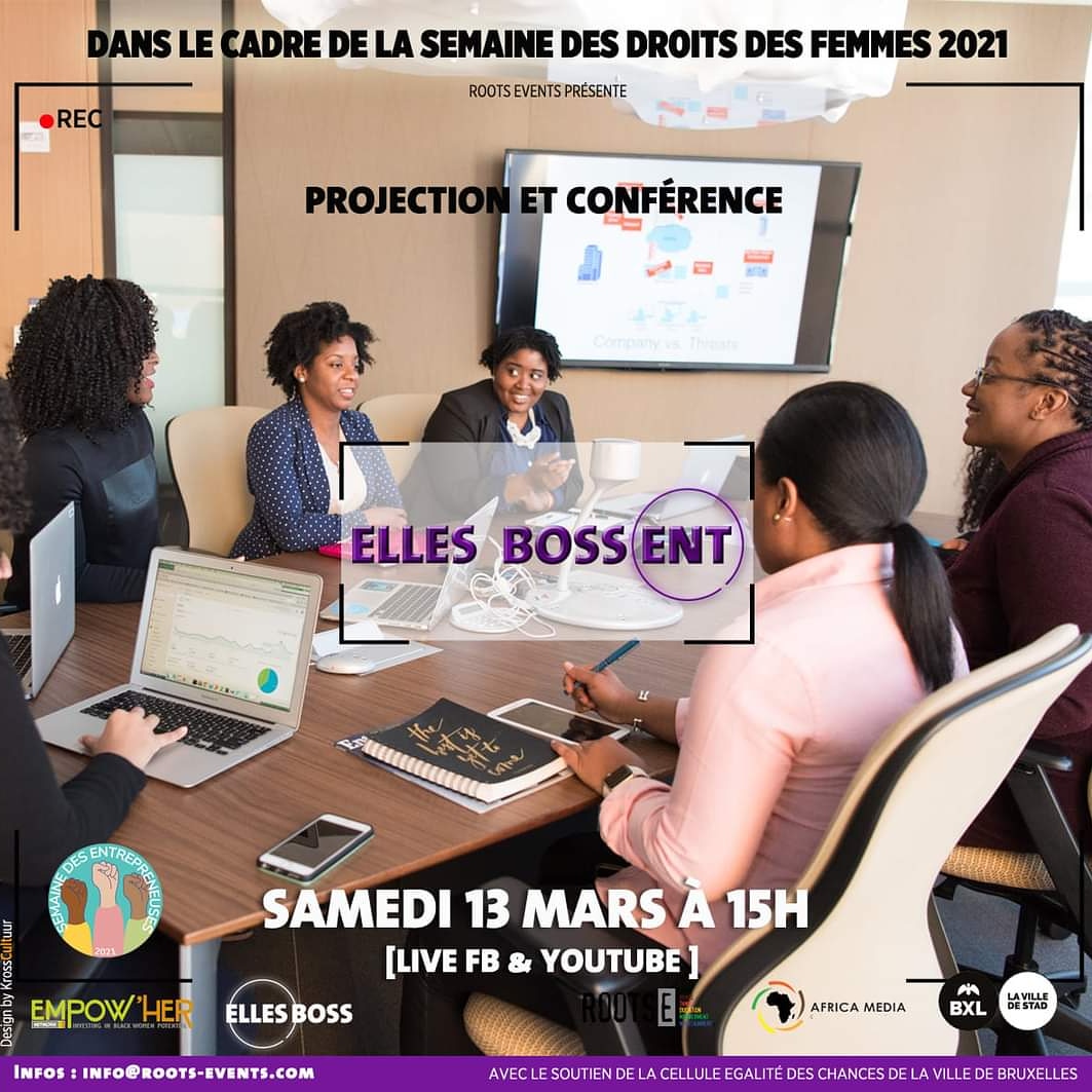 Je vous donne rdvCE SAMEDI 13 mars dès 15h pour la projection du reportage "Elles Boss(ent) : l'entrepreunariat au féminin de la diaspora africaine sub-saharienne" suivi d'une conférence. Ns interrogeons les diff mécanismes qui jalonnent leur parcours entrepreneurial. #IWD2021