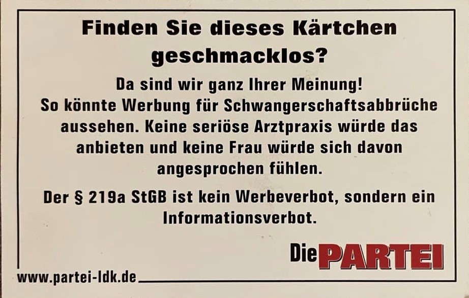 Informationen rund um das Thema und zu Ansprechpartner:innen findest Du hier:
familienplanung.de/.../beratungss…
profamilia.de/themen/schwang…
pro-choice.de

Zum gesamten Beitrag geht's hier lang: facebook.com/DiePARTEISiegb…