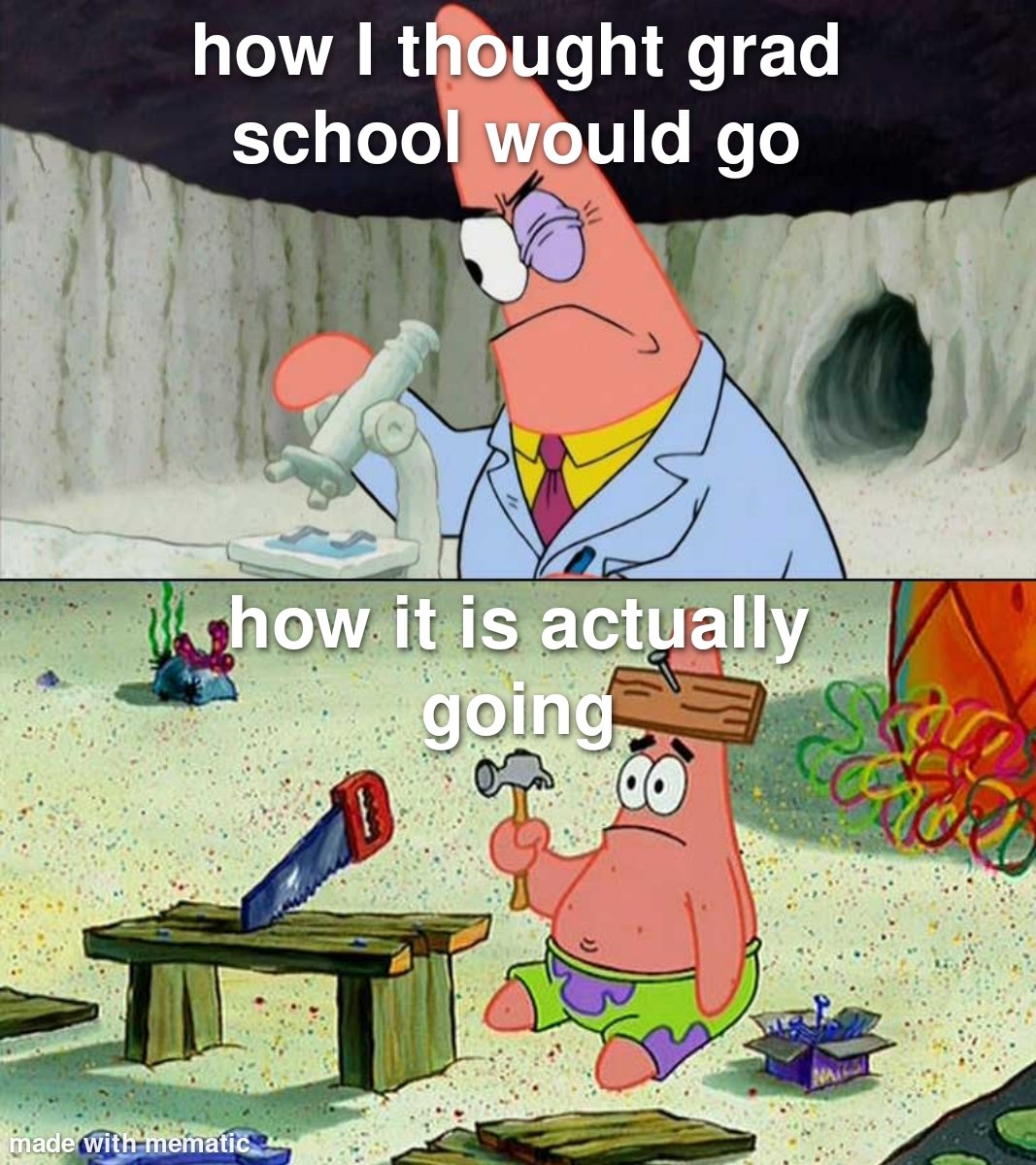 Raelikesolivine's tweet photo. The meme app I use got updated so I am excited for the new meme possibilities.
#AcademicChatter #phdchat #AcademicTwitter #gradschool #gradschoolmemes https://t.co/v08ZrupA4U