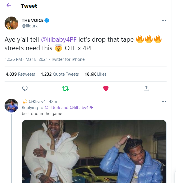 Btw__idc's tweet photo. @lilbaby4PF @lildurk Drop that shit🔥🔥🔥 https://t.co/pTv0xjzJKs
