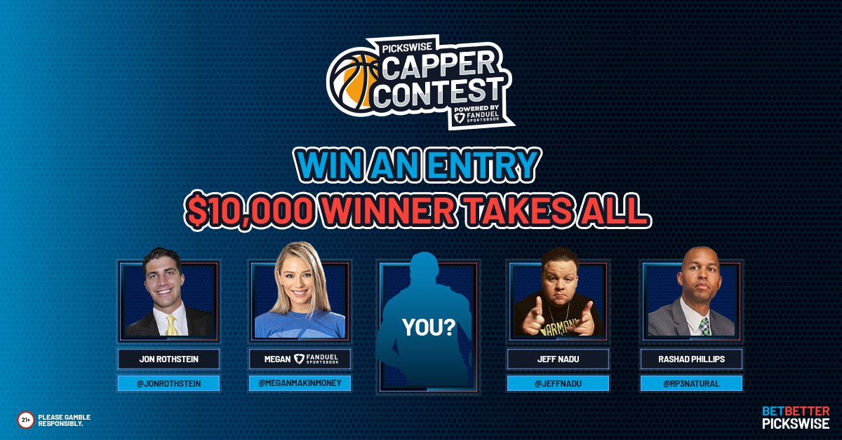 Pickswise's tweet image. 🚨  CALLING ALL CBB FANS 🏀

Win the final spot to our $10,000 winner takes all capper contest for the March Basketball  tournament!

HOW TO ENTER:

1️⃣  Follow @Pickswise
2️⃣  Retweet this post