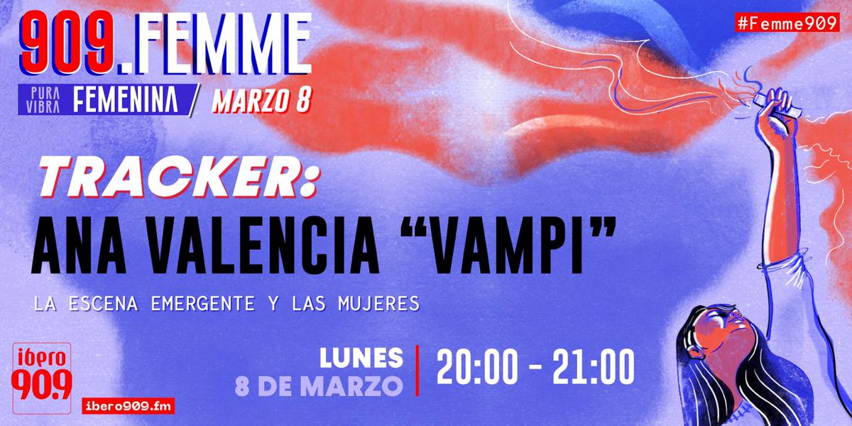 .<a href="/DedosdeLuna/">Ana Valencia.</a> toma el timón del #Tracker909 para visibilizar la presencia femenina en la música emergente.  #909FEMME #FEMME909 

Hoy nuestro barco favorito navega en una marea verde.💚 #8M2021 

Además de una noticia muy importante.

Ibero 90.9 FM / ibero909.fm