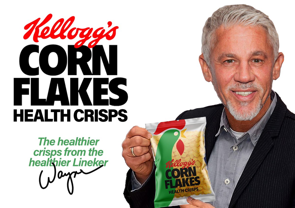 Hey <a href="/walkers_crisps/">Walkers Crisps</a>, there’s a new Lineker in town. And he’s got healthier crisps than you. <a href="/waynelineker/">Wayne Lineker</a> <a href="/KelloggsUKI/">Kellogg's UK & IRE</a> how about we get this off the ground?