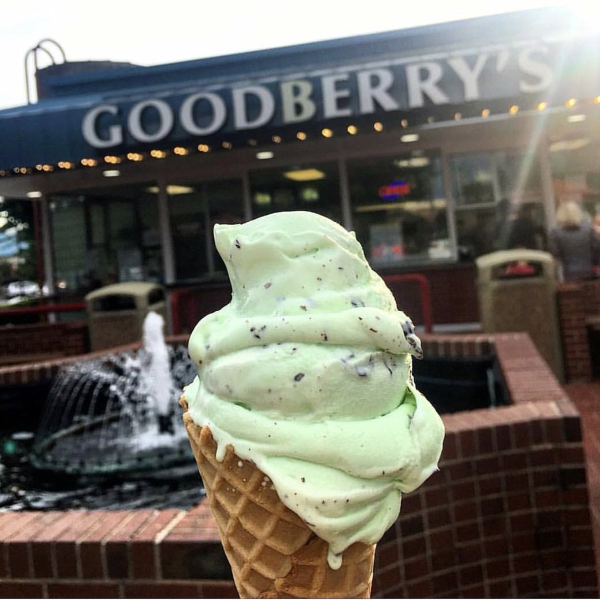 Goodberrys's tweet photo. Happy Monday! Start the week off right with a MINT CHOCOLATE CHIP concrete! ����❇️🍪🍦🙌 Add Oreos and extra chocolate chips to make a tasty treat! https://t.co/HNX2XeeCPl