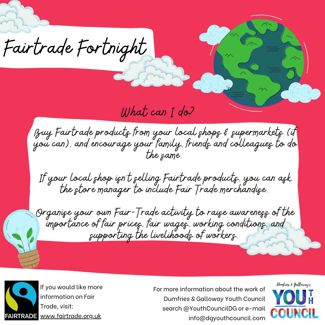 YOUTHWORKDG's tweet photo. It's the end of #FairtradeFortnight but it's just the beginning of work for @YouthCouncilDG's Environment and Climate Change Group. 😁

 Watch this space for more from @YouthCouncilDG on Fairtrade and environmental issues.

For now, check out some of their awesome resources 👇 https://t.co/slv6GWAecW
