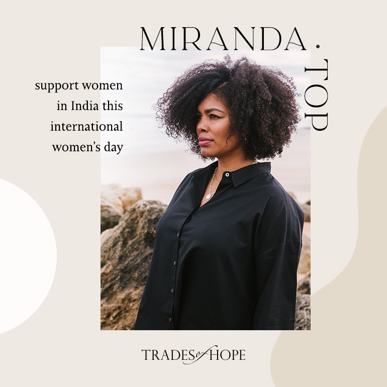 Celebrating #InternationalWomensDay we launched a brand-new, fair-trade clothing piece that empowers women in India! ✨🤍⁠
⁠
Meet the — Miranda Top⁠

Shop this new closet staple...l8r.it/TkKA #TradesofHope #IWD2021