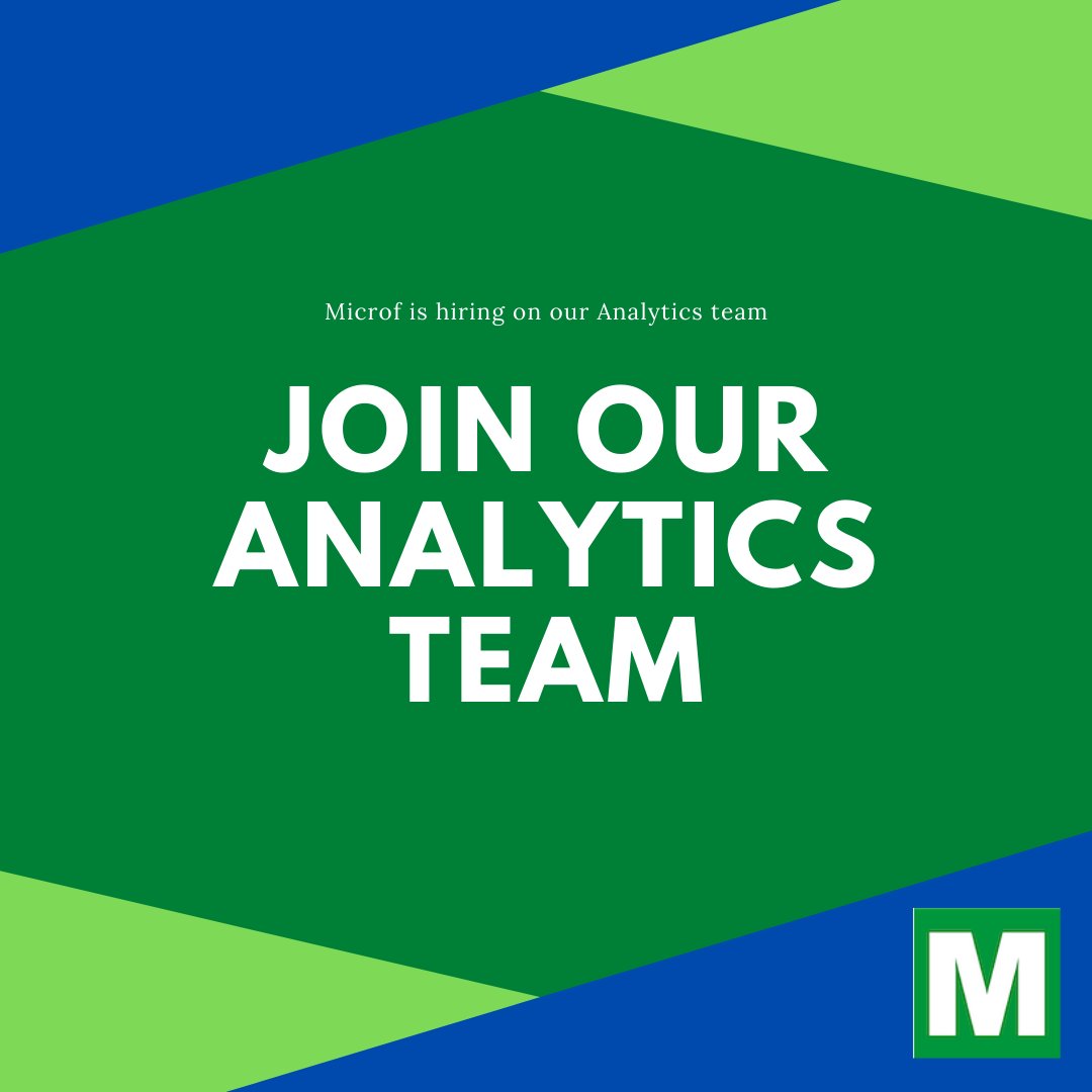 Microf is hiring! Click below to learn more and apply!
microf.com/careers/