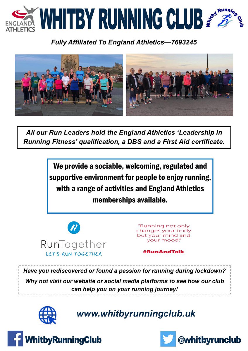 It’s been great to see people out running, and enjoying the challenging and scenic environment that #Whitby provides. As a club we are looking at restarting club sessions in line with <a href="/EnglandAthletic/">England Athletics</a> guidelines, and it would be amazing to welcome some new members to our club 👇