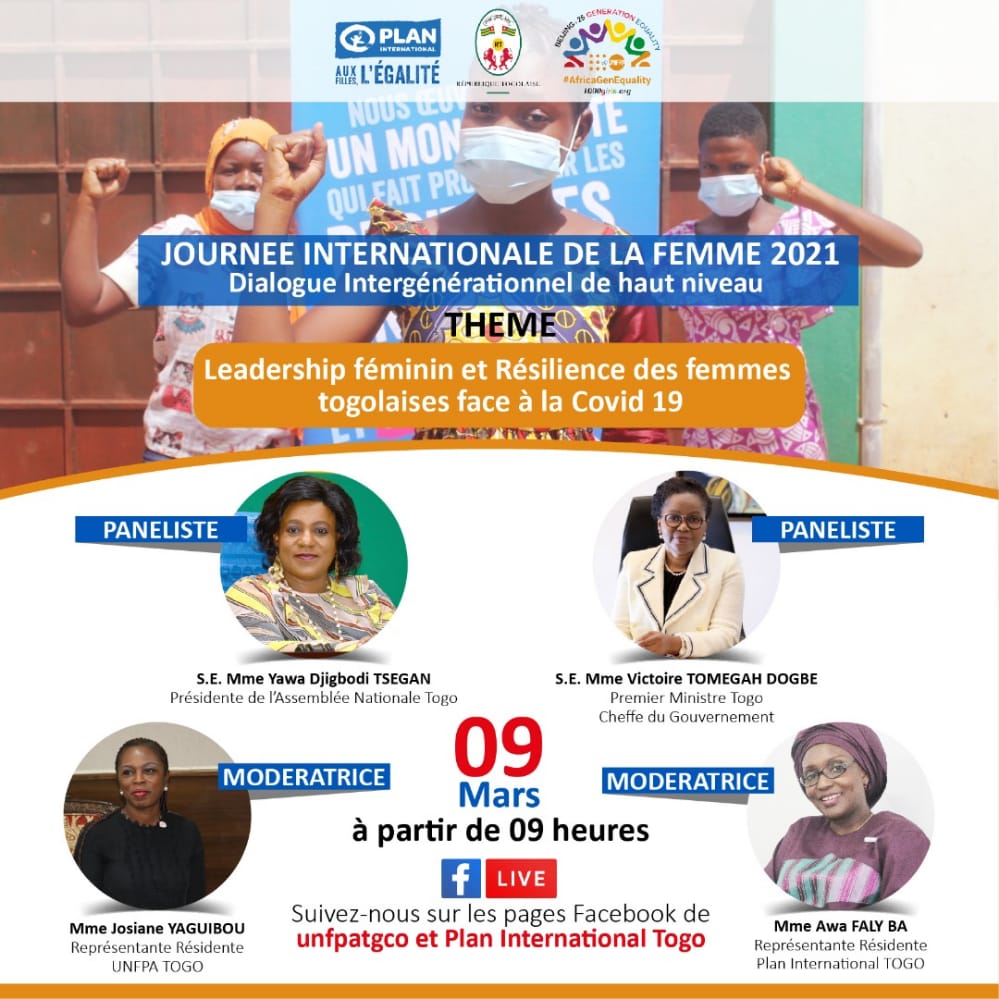 Je salue cette initiative qui met en avant cette complicité entre femmes Politiques ,publiques et partenaires. ah oui Je suis absolument convaincue que nous tendons soigneusement vers le monde que nous voulons .RDV demain 9/03/21 à Aghora Senghor. <a href="/JosianeYaguibou/">Josiane Yaguibou</a> <a href="/CTsegan/">Chantal Yawa Djigbodi Tsègan</a>