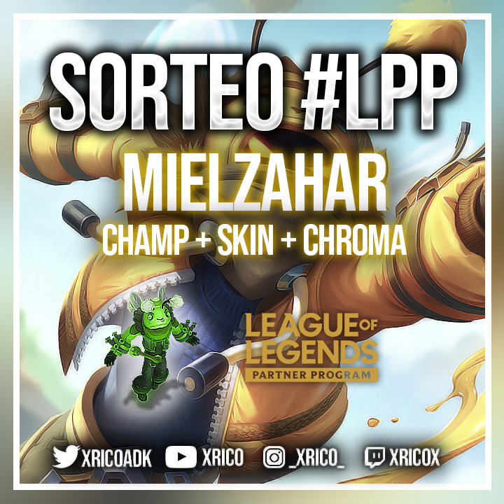 xRicoADK's tweet photo. 🔥SORTEO #LEAGUEPARTNER🔥

🐝Mielzahar Nueva Skin + Croma Exclusivo🐝
(Contiene campeón) 

Requisitos:

- Follow @xRicoADK
- RT 🔄
- Menciona a un amigo 🗨️

Finaliza el 25/03/2021 https://t.co/qN4aGuc27M