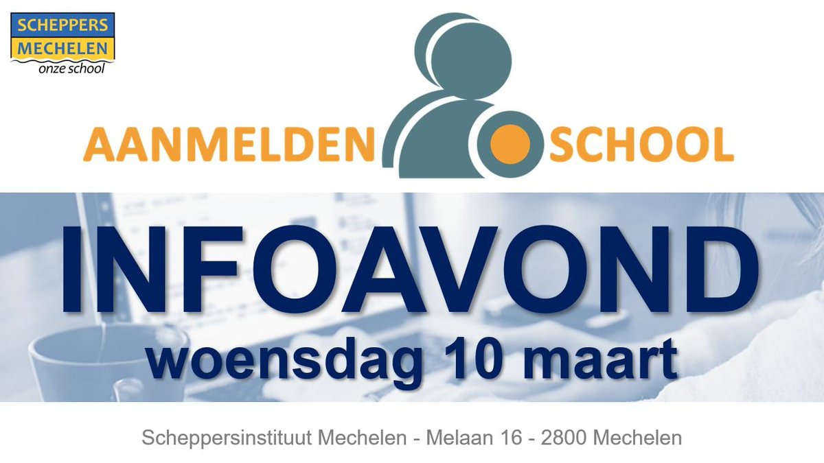 Virtuele infoavond voor ouders van kinderen die momenteel in het zesde leerjaar zitten. Wij geven u uitleg over het digitaal aanmeldsysteem. 
Wij starten om 20 uur. Inschrijven kan op: 
aso.scheppers-mechelen.be/infoavond-over…
