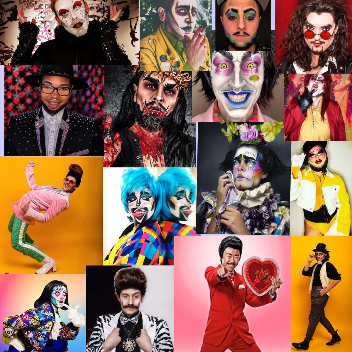 alienkingluc's tweet photo. mmk here's some slightly less manic collages. I've been booked with over at least 80 drag kings/beings this year alone,all of them valid and worthy of being seen!!! Kings/beings, boast about yourself below in the thread. Everyone else tag a king/being you love! SUPPORT DRAG KINGS https://t.co/YTYymt3wTJ