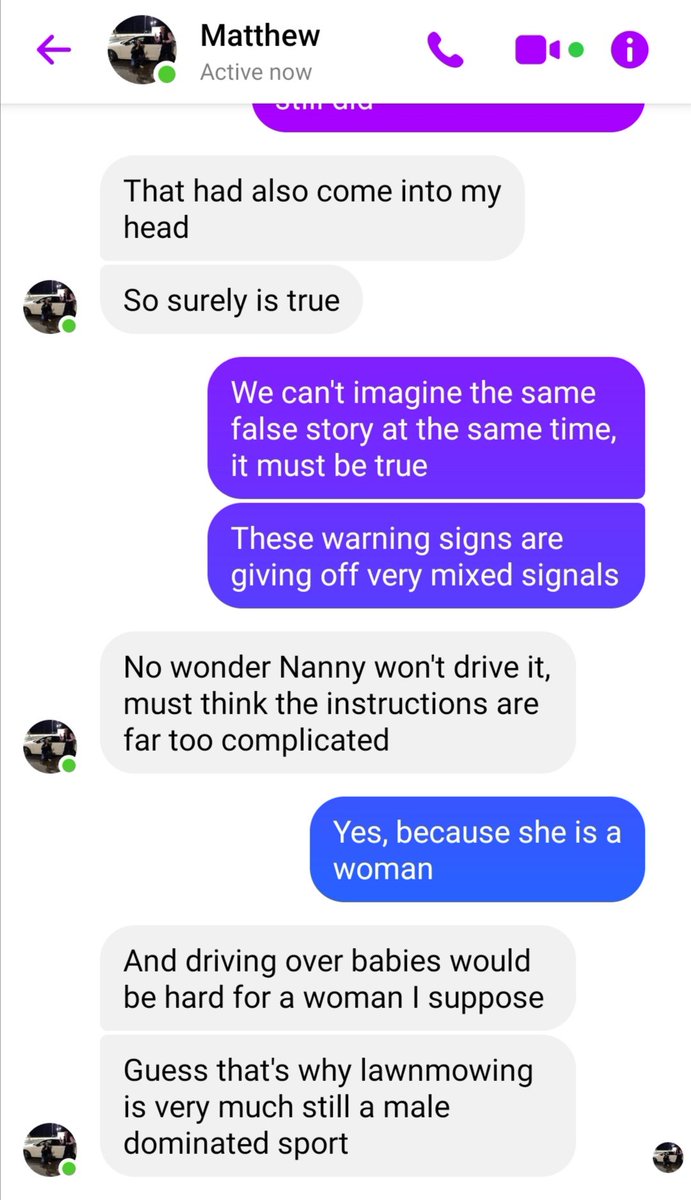 ShesSomeDeal's tweet photo. Ladies and gents, I give you 'my brother and I discussing the questionable instruction signs on our grandfather's ride-on lawnmower': https://t.co/CRzLBPs6cw