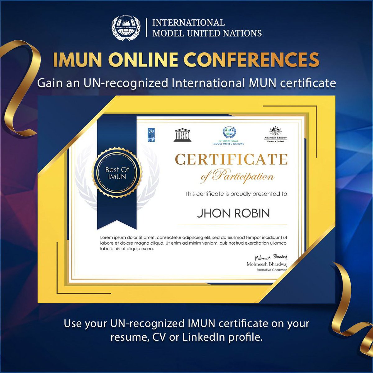 Kudostic's tweet image. Limited seats. Hurry!🔴
. Click link to register internationalmun.org/RegistrationFo…

#InternationalMUN #mun #imun #modelunitednations #imun2020 #globalopportunity #internationalconference #diplomacy #leaders #youngleaders #unitednations #munconference #online #onlineconference #onlinemun
