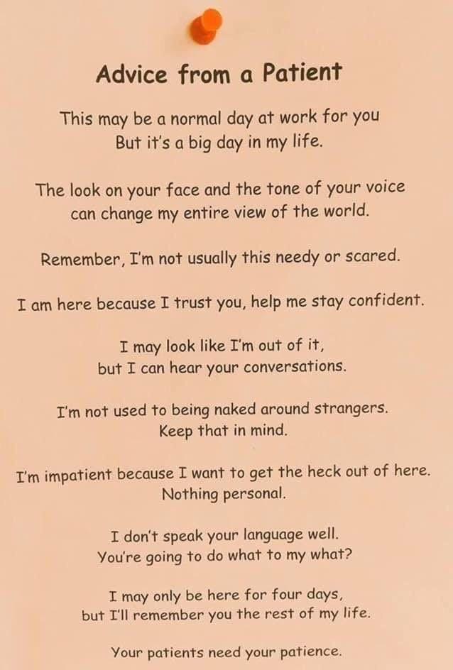 RomyIreton's tweet photo. Anybody else want to share this for display on there nursing office door? #patientexperience #thinkpositivepractice 
#Harbour https://t.co/qXlw554FLl