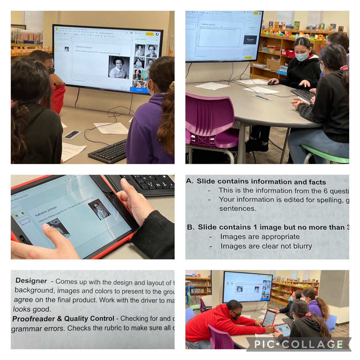 ChisdHighpointe's tweet photo. 5th graders used our Maker Space Collaboration Station to 1-build 2-revise 3-edit & 4-design their Black History slideshows SIMULTANEOUSLY! Scholars learn to Communicate, Collaborate, Create, & Critically Think! #4CsInAction #UseTechToCreate #ELARinAction #Engage #Amaze #HPHigh5 https://t.co/rJ5waO58Gl