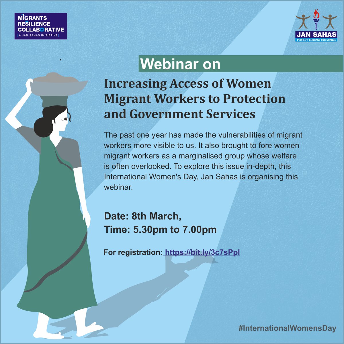 jan_sahas's tweet photo. This International Women's Day 2021 join us for a webinar on Increasing Access of Women Migrant Workers to Protection and Government Services

For registration: https://t.co/jzXhxX0fEX
#ChooseToChallenge and stand up for gender inclusivity
#InternationalWomensDay #MigrantWorkers https://t.co/sIqOLaUD7E