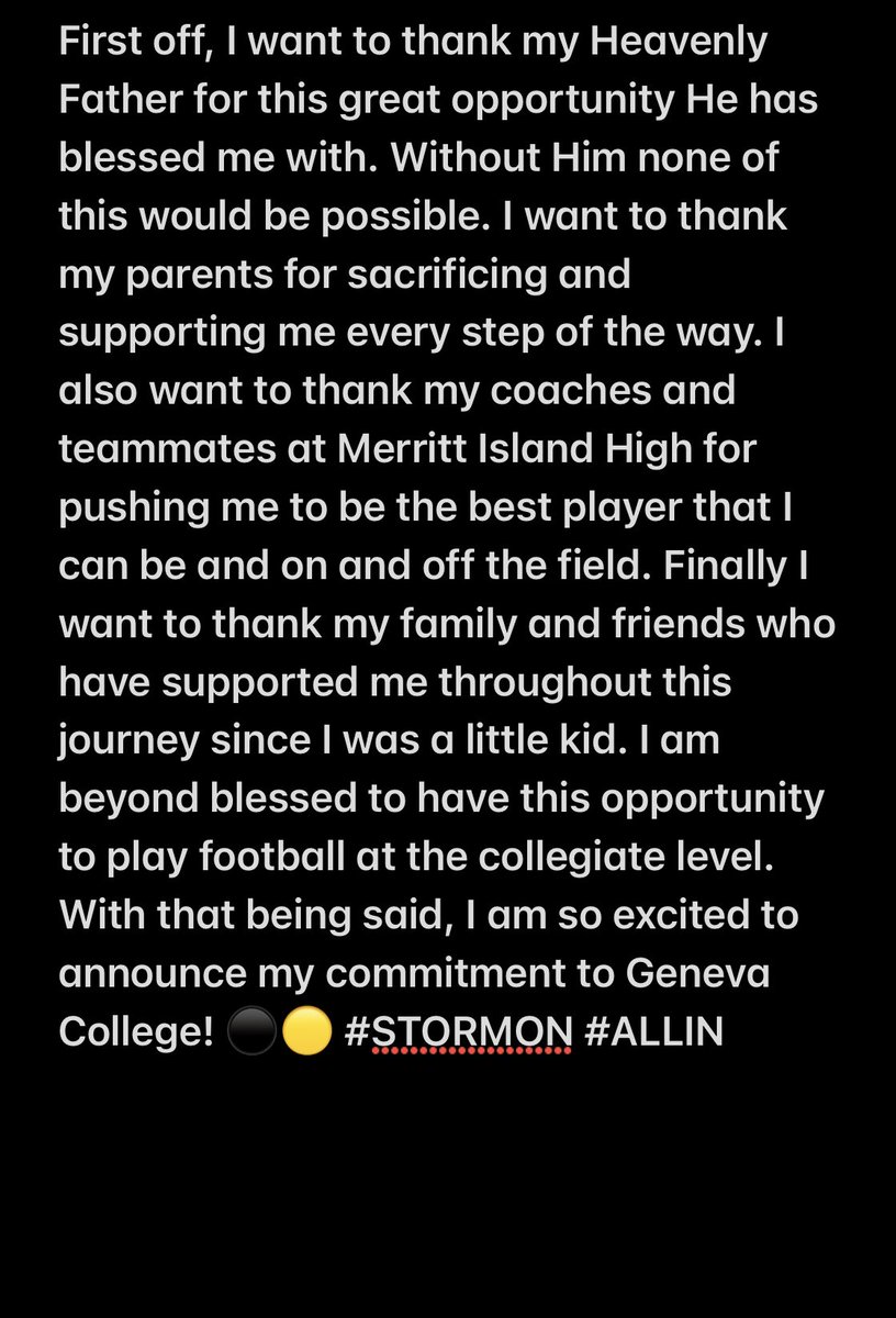 DarinMyers3's tweet photo. Beyond Blessed. COMITTED⚫️🟡 #AGTG @MerrittIslandFB @HurlieB @CoachMurray47 @CoachC5454 https://t.co/z8gV3UFAYD