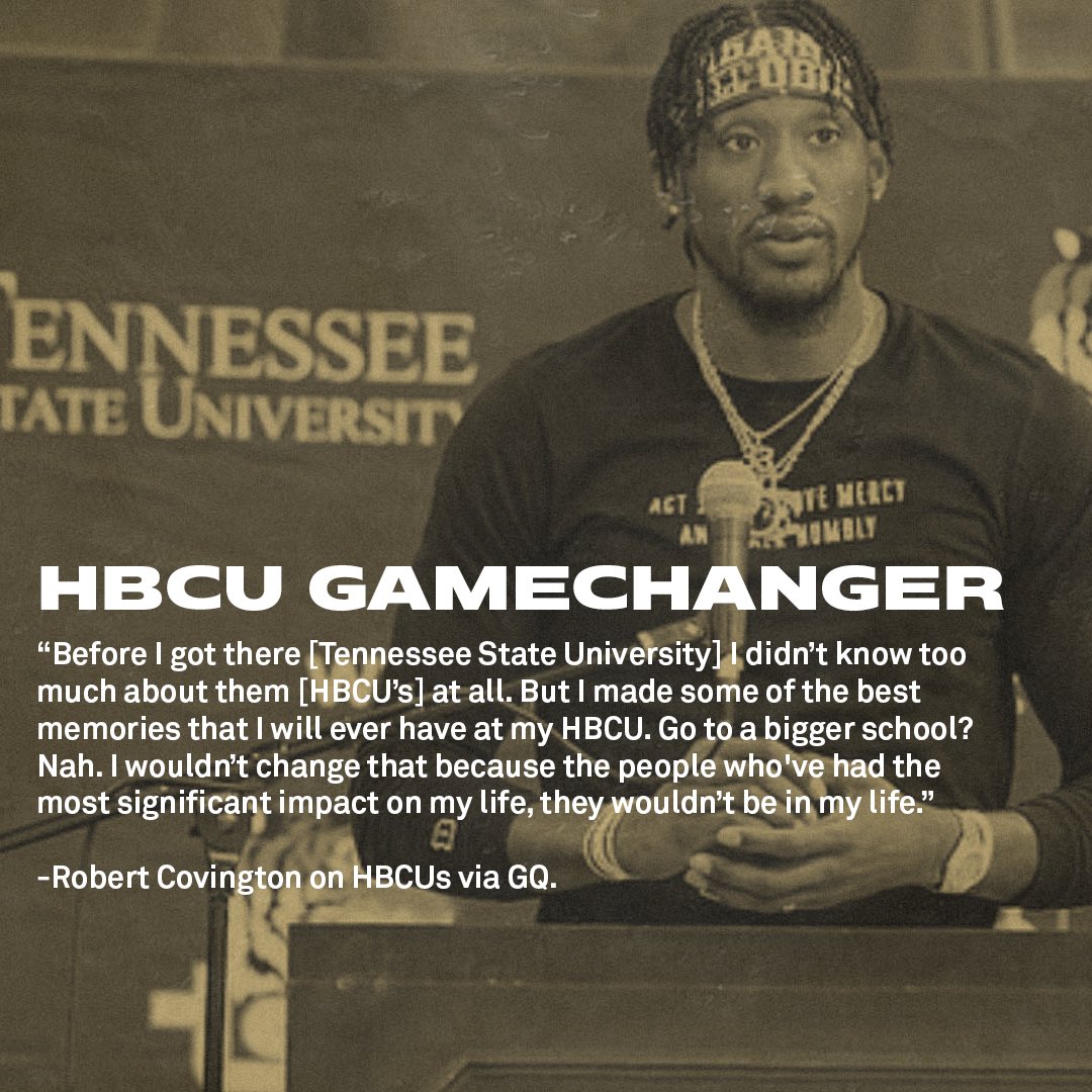 TheNBPA's tweet image. NBPA x HBCU Game Changers Robert Covington

Supporting the athletics at his alma mater, Tennessee State University, @Holla_At_Rob33 donated $1 million towards the creation of a new practice facility for the Men's and Women's basketball programs. #SupportBlackColleges