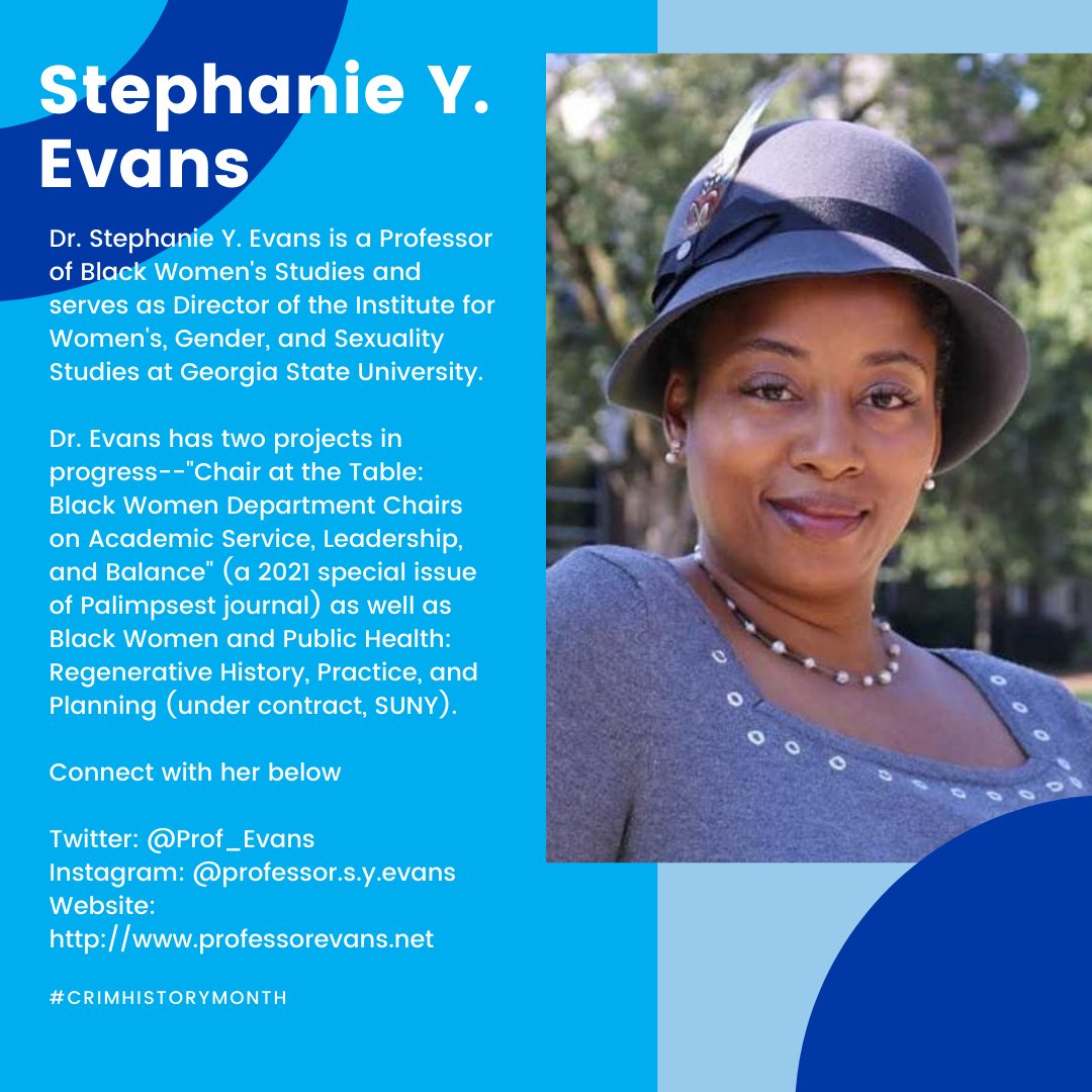 Hello Crim family! We wanted to highlight one of our very own <a href="/Prof_Evans/">Stephanie Y. Evans, PhD</a> / <a href="/professor/">Jesse Friedman</a>.s.y.evans ! Who would you like us to spotlight next? Comment below 

#crim #gsu #thestateway