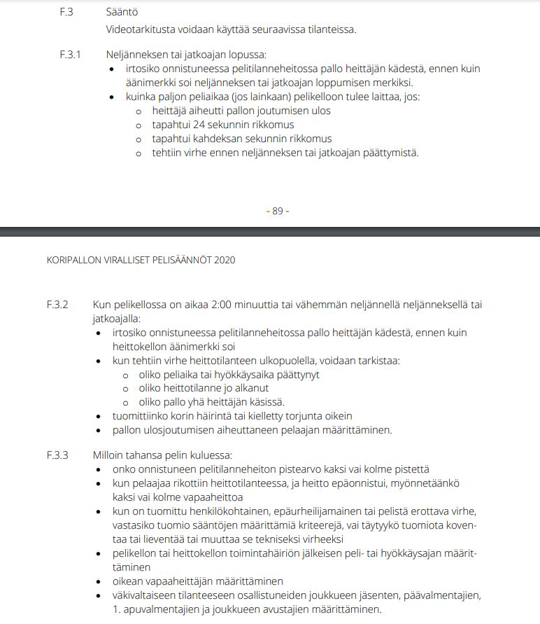 FIBA:n ja Korisliigan videotarkistussääntö kuvina ja sääntökohtana. Sääntöjenmukaiset mahdollisuudet videotarkistukseen ovat siis huomattavasti rajoitetummat kuin NBA:ssa ja Euroliigassa. Kameroista meillä käytössä vain yksi Keemotionin kuvakulma. #korisliiga