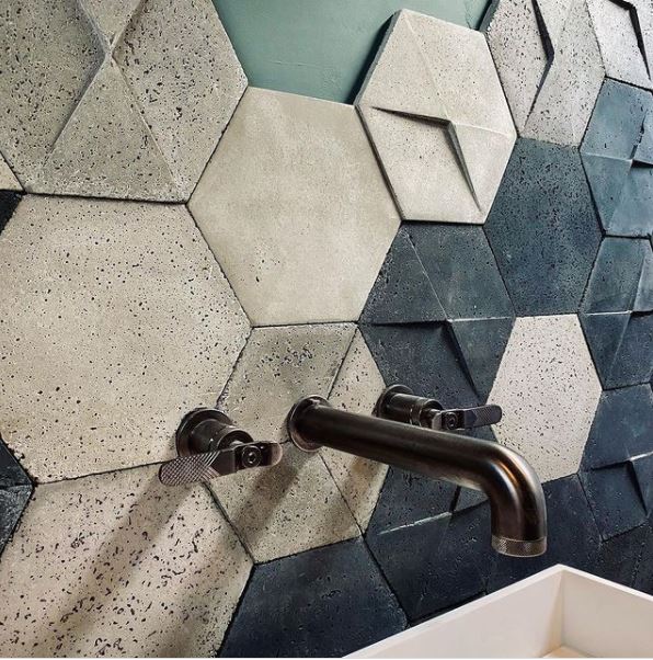 2 very simple ideas together make a bold statement. 
We really like the textured tiling with the understated @crosswater_uk UNION brassware
.
#interiora #newlyn #shoplocalpz #cornwall  #shopsmall #bathroomdisplay #bathroom #renovation #tiles #instabathroom #industrialdesign