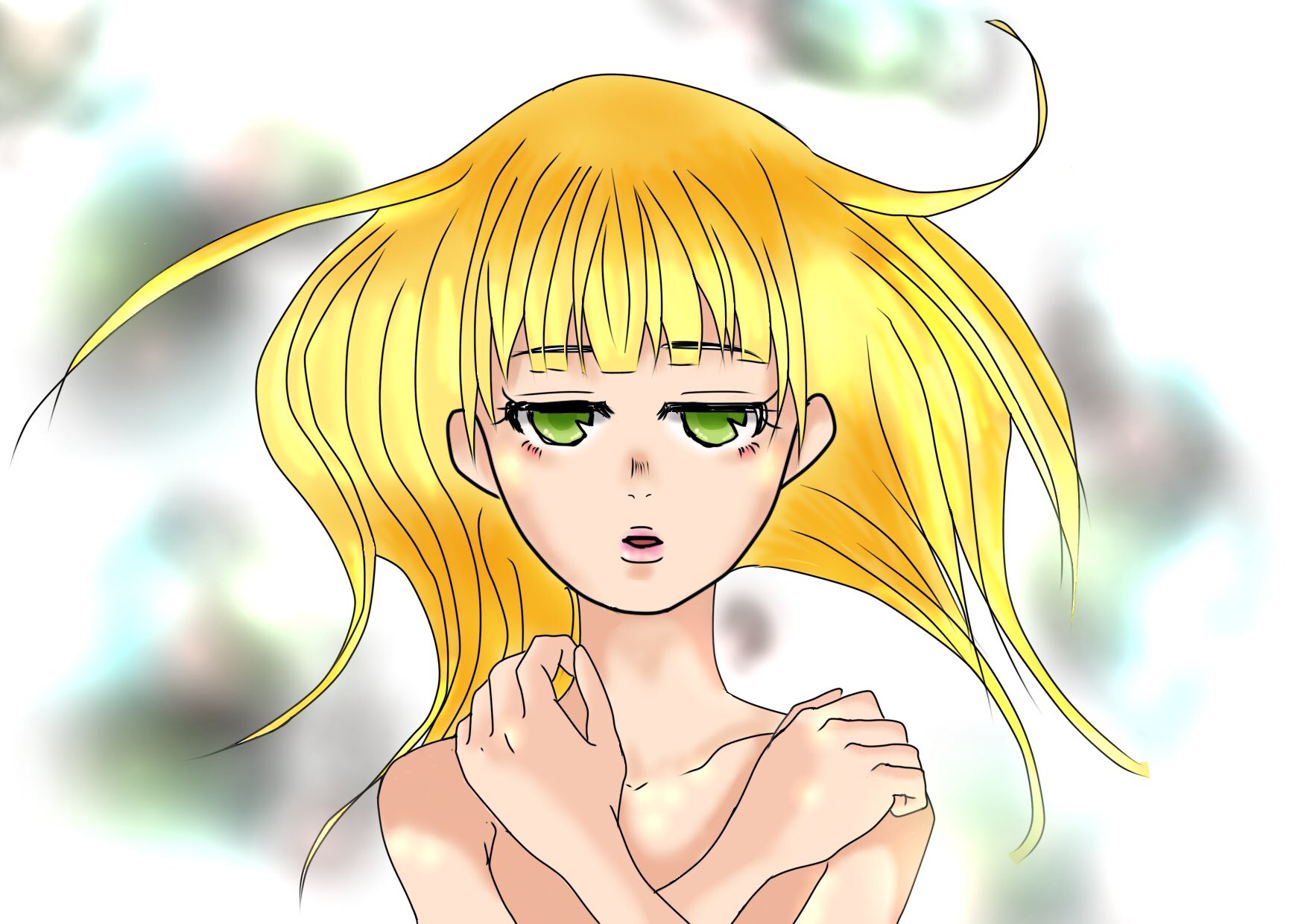 豆もやし 背景は謎のモヤモヤ アイビスペイント イラスト 女の子 T Co D5oe2tzmqu Twitter