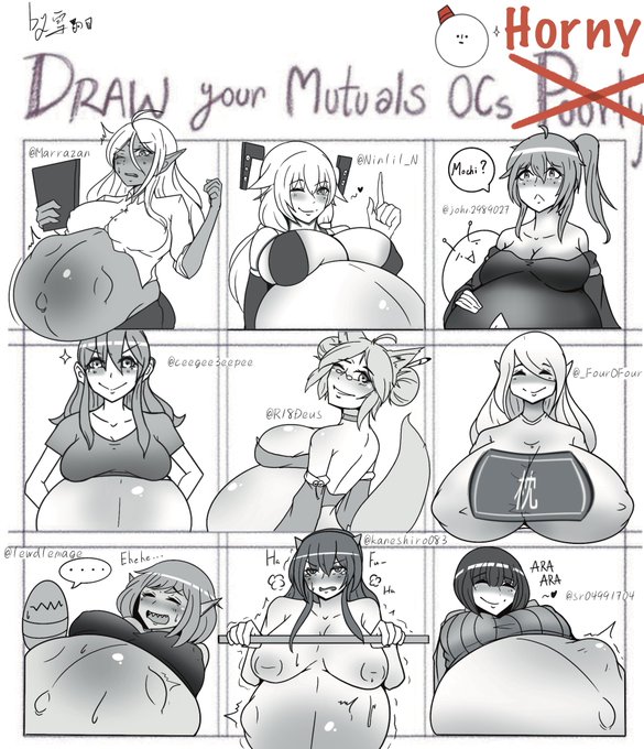 SIKE!! I draw HoRnY!! 
OCs are from :
@Marrazan 
@Ninlil_N 
@john2989027 
@ceegee3eepee 
@R18Deus 
@_FourOFour 
@lewdlemage 
@kaneshiro083 
@sr04991704 
Hope you guys like this 😉😉 