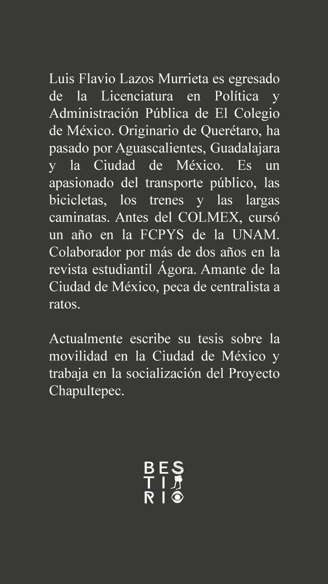 A partir de mañana y todos los domingos de marzo, recibimos a <a href="/LuisLazos/">Luis</a> como columnista de nuestro Bestiario. ¡Bienvenido, Luis!

Pueden encontrar todos los textos del "Bestiario" y de "Una leve exageración" en: medium.com/@galimatias.mx