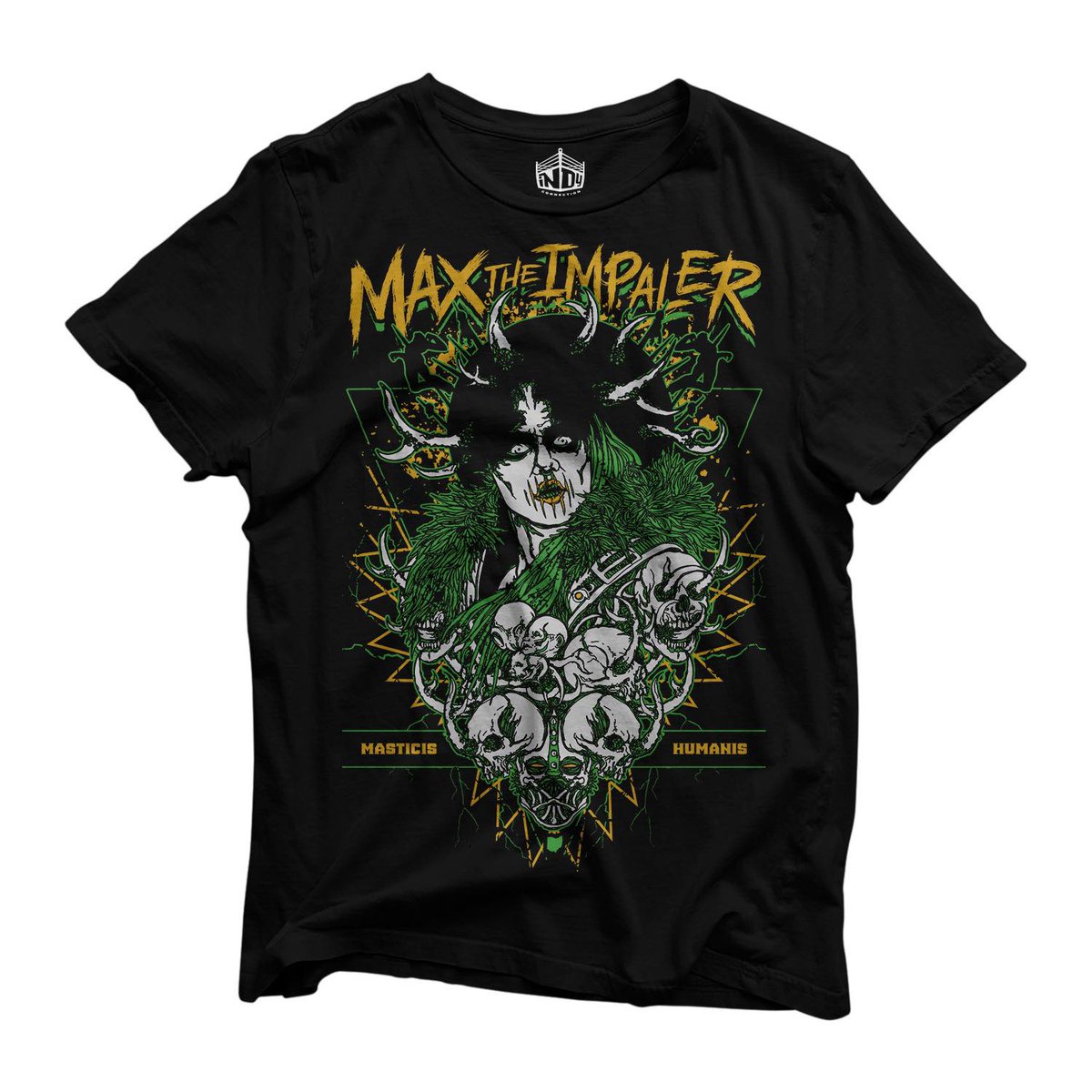 My art partner and I collaborated this rad design for @_theyaremax_ - now available via @theindyconnect 

theindyconnection.com/collections/ma…

as seen on @IMPACTWRESTLING , @H_2_0WRESTLING , @FestWrestling , @ovwrestling and more!

#prowrestling #indywrestling #maxtheimpaler #AEWRevolution