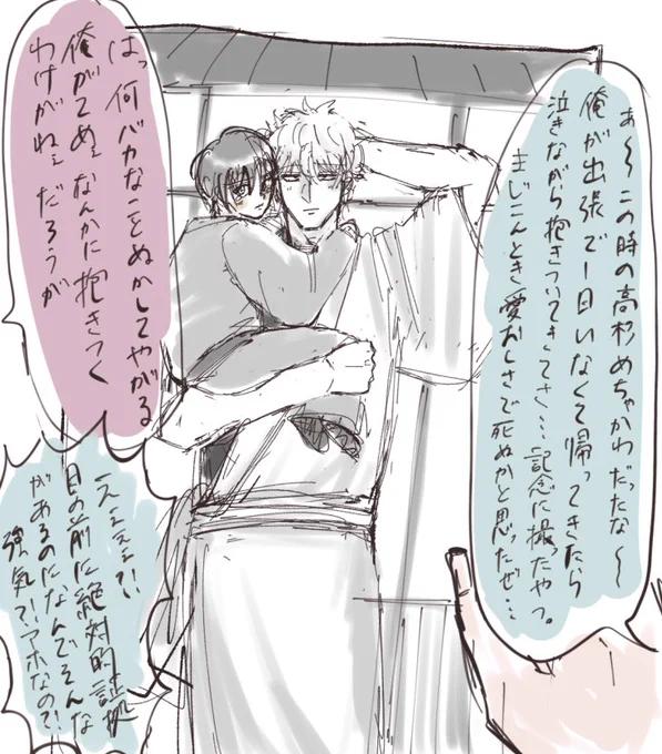 銀高
アルタナ杉くんがまだ記憶戻ってないけど小さい時から銀さんのとこにいて銀さんのこと大好きな子としてすくすく成長してから記憶戻るという願望🤞
「銀時がいなくて寂しかった」って泣きながら言われてまじで三途の川見えたって銀時くん言ってた〜! 