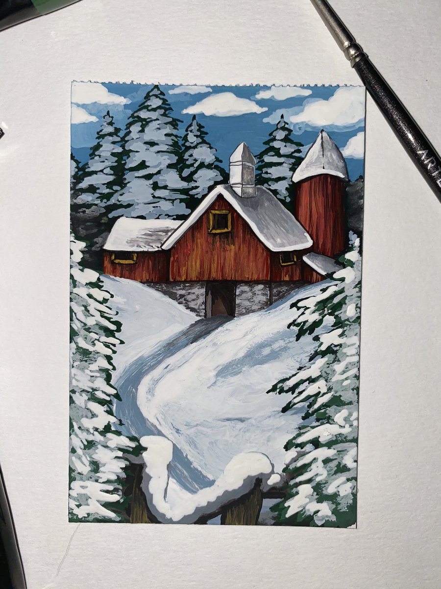 a_m_e_arts's tweet photo. 2.5x3.75” gouache ❄️ 

I just love mini paintings so much 🥺🥰 https://t.co/2AvucaYGvf