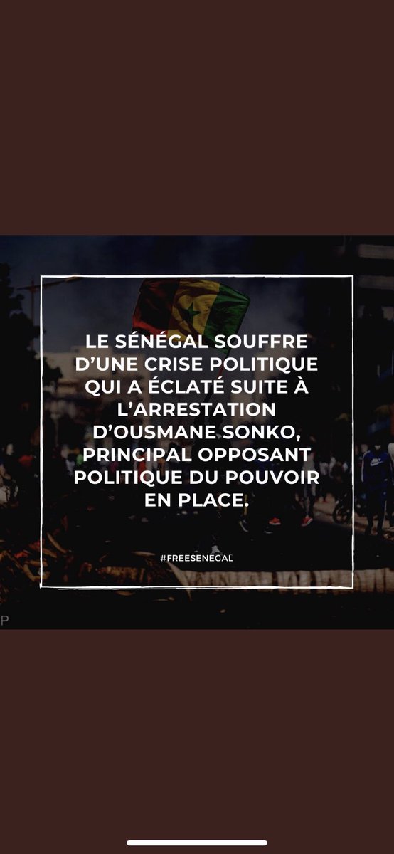 WONEBaba's tweet photo. Cette situation ne peut pas continuer le Sénégal n’est pas une dictature!
#FreeSenegal https://t.co/i1ICuqXBl8