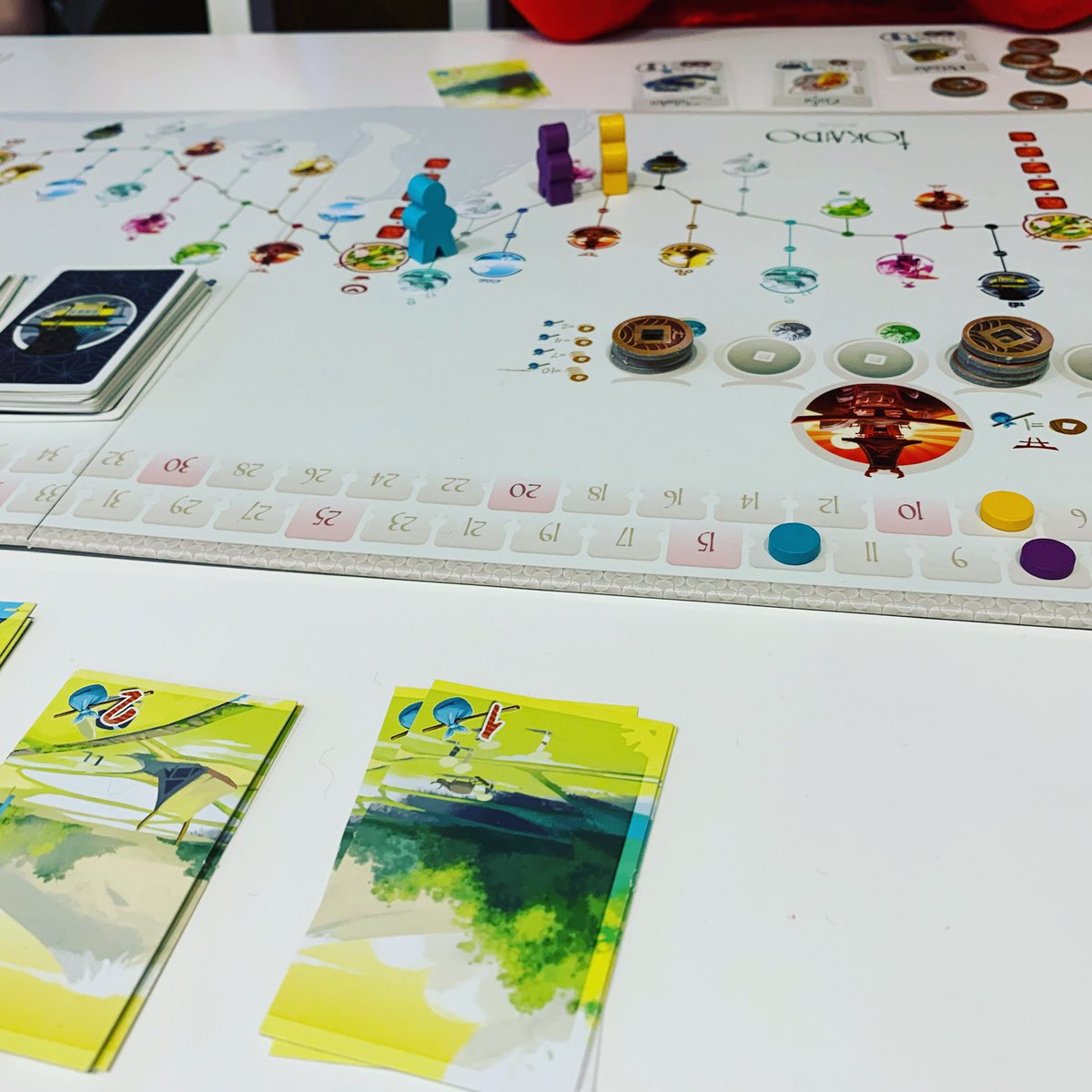 Playing some #Tokaido with the kids today. Which is your favourite character to journey with? #boardgames #canadianboardgamers