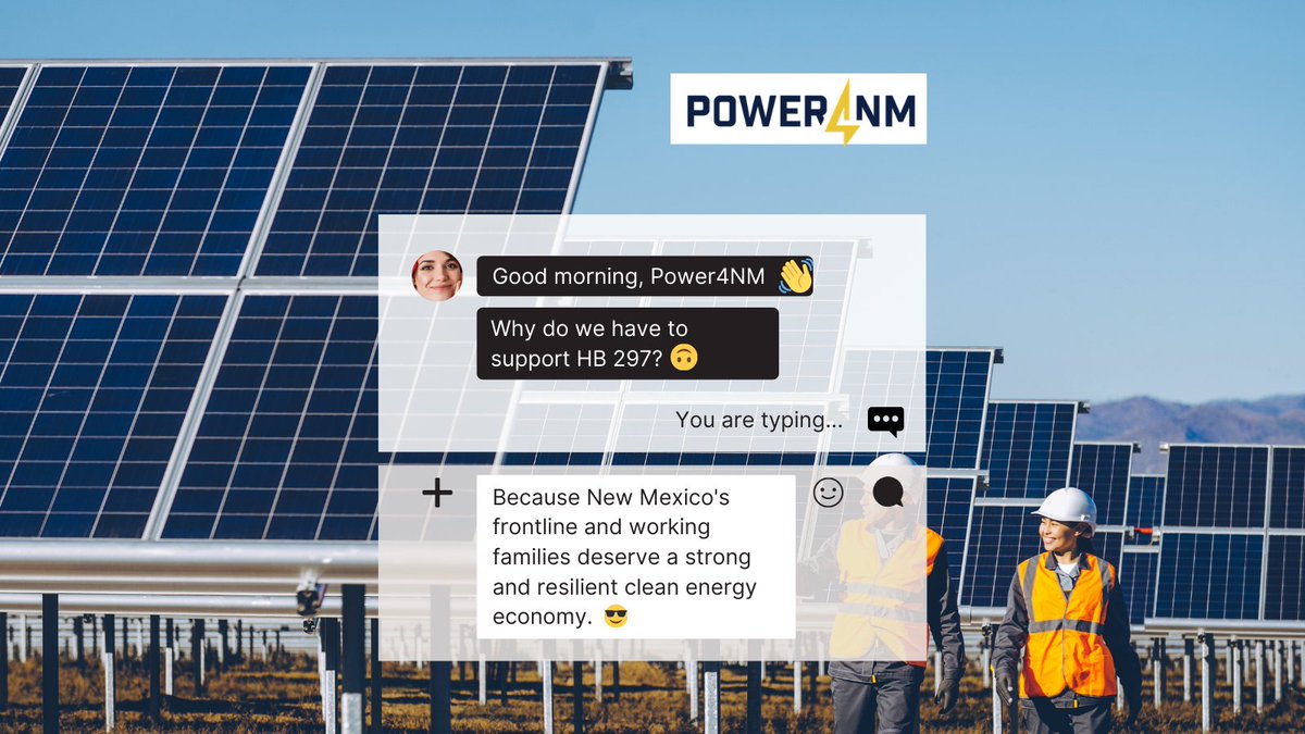 Power4NewMexico's tweet photo. What sets hardworking New Mexicans apart from other states is our courage and creativity to make what seems impossible, possible. And our families are up for the challenge of creating a strong economy while protecting our air, land, and water. #nmleg #HB297 #JustTransition https://t.co/AcvLb2rcEY