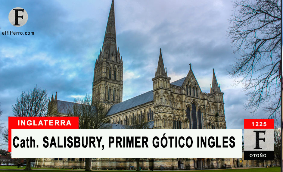 ElFilferro's tweet photo. Catedral de Salisbury; magnífico ejemplo del primer gótico inglés.

#SALSIBURY, 1225. La nueva sede episcopal, que recibirá la antigua sede de Old Sarum, lucirá un magnífico edifico construido en el nuevo estilo que llegó de #Francia  el siglo pasado.

https://t.co/1WIev2f3qz https://t.co/8VvuMM3A9u