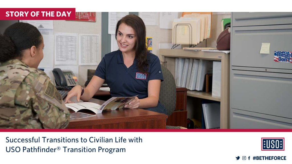 The_USO's tweet photo. In honor of National #InvestInVeteransWeek, meet two veterans who found successful civilian careers with the help of the USO Pathfinder Transition Program: https://t.co/MgPH6Zrlr3 #USOTransitions https://t.co/vL60JcZqQE