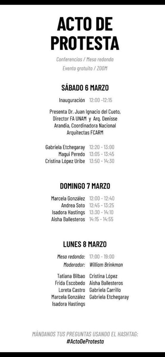 restaurika's tweet photo. En el marco del #8M distintas arquitectas de México, a las que admiramos un montón, realizan a partir de este momento un #ActodeProtesta. Pueden seguir todas las charlas por acá: https://t.co/hq7cJoAlYA https://t.co/MqrOhAGAUZ
