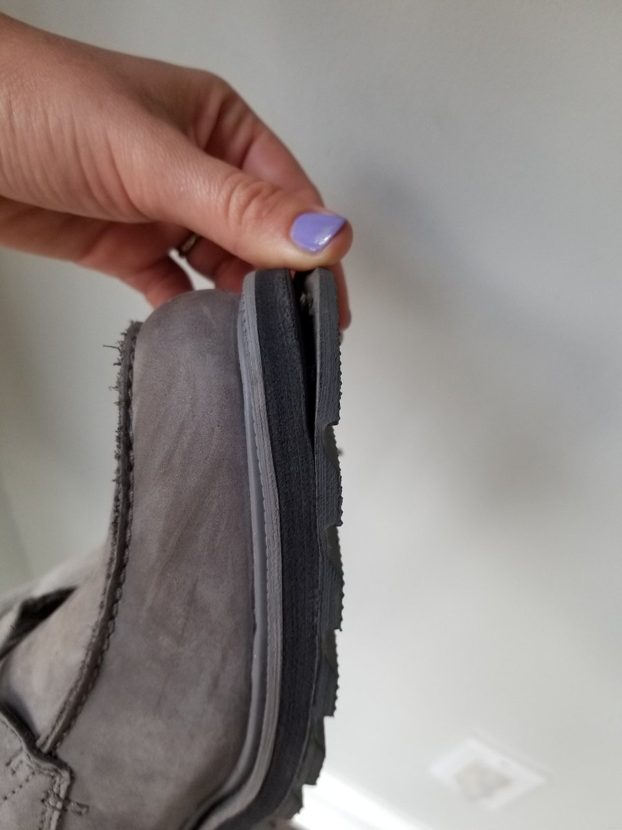 Nluci7's tweet photo. @sorelfootwear wore my sorel shoes about 20 times and they started to fall apart. https://t.co/0RUpciuuGJ