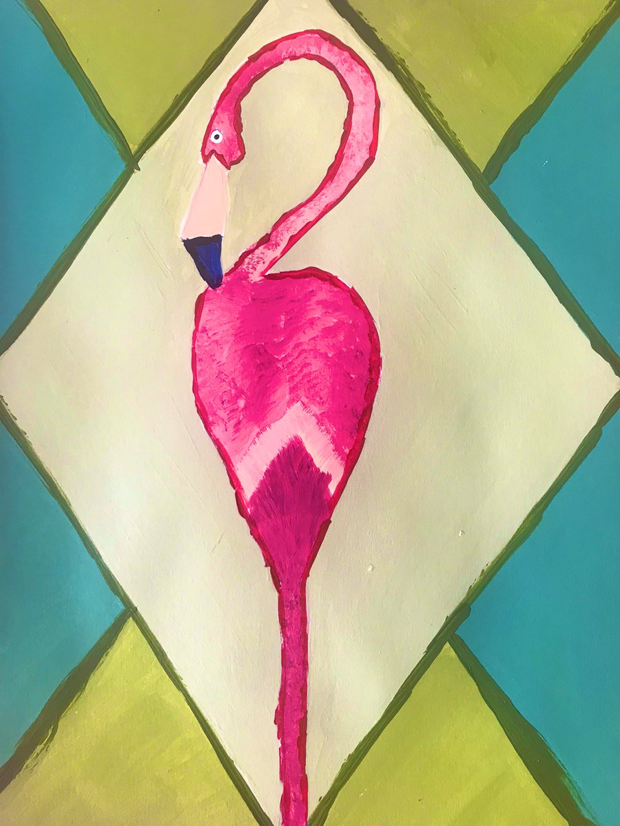 Kırmızı Çizgi #drawing #flamingo #pink #green 26.07.2020