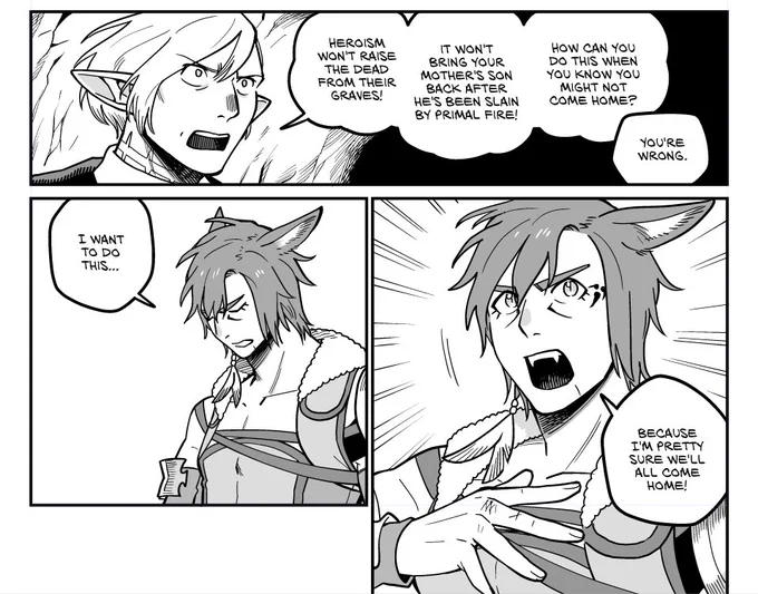 5 new pages of Our Unending Journey Chapter 7 are out on early access!?

A 5-page update! The boys are fighting!

Get early access here: https://t.co/S2akaaXjcD

#OurJourneyFFXIV 