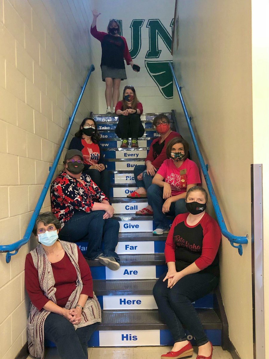 KendallHasse's tweet photo. Another fun day with my DKG 🌹 Sisters decorating the stairs from our #ASTEF grant @DKG_SI @ArcadiaParkElementary @DISDHub Region 10 Education Service Center NBC DFW CNN Fox News. #supportpublicschools Arlington ISD Mansfield ISD Dallas ISD Richardson ISD #communityservice https://t.co/39F7qZbjpM