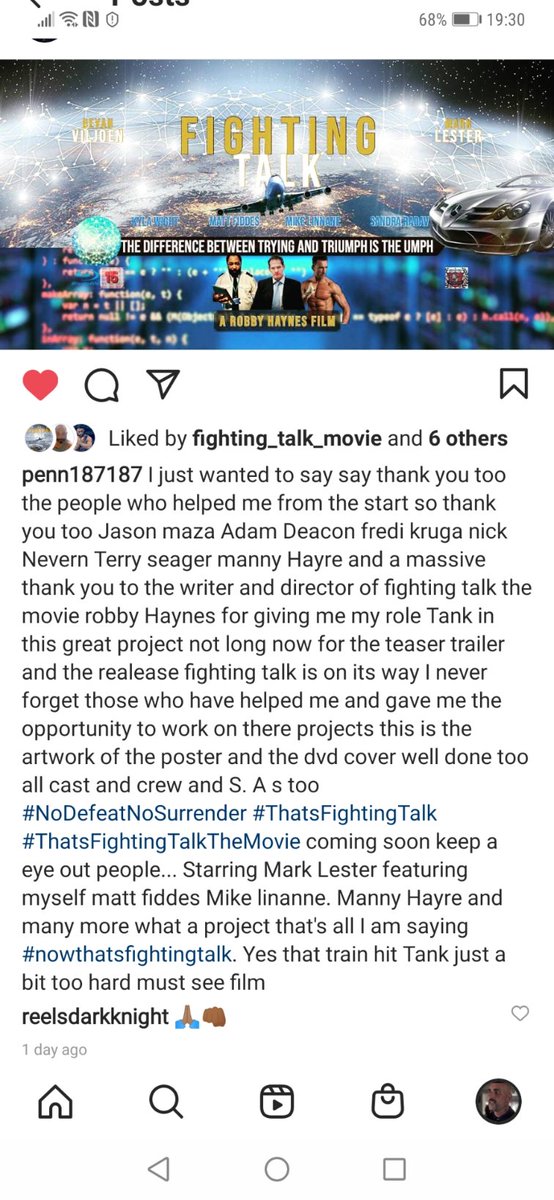 187penn's tweet photo. Not long now ❤️ #fightingtalkthemovie coming soon please can I have a #Retweet such a great talented cast #NoDefeatNoSurrender #ThatsFightingTalk #Tank give @SDKProductons a follow for up dates we'll done too all cast and crew and SAs RT https://t.co/VEzVLECn9w