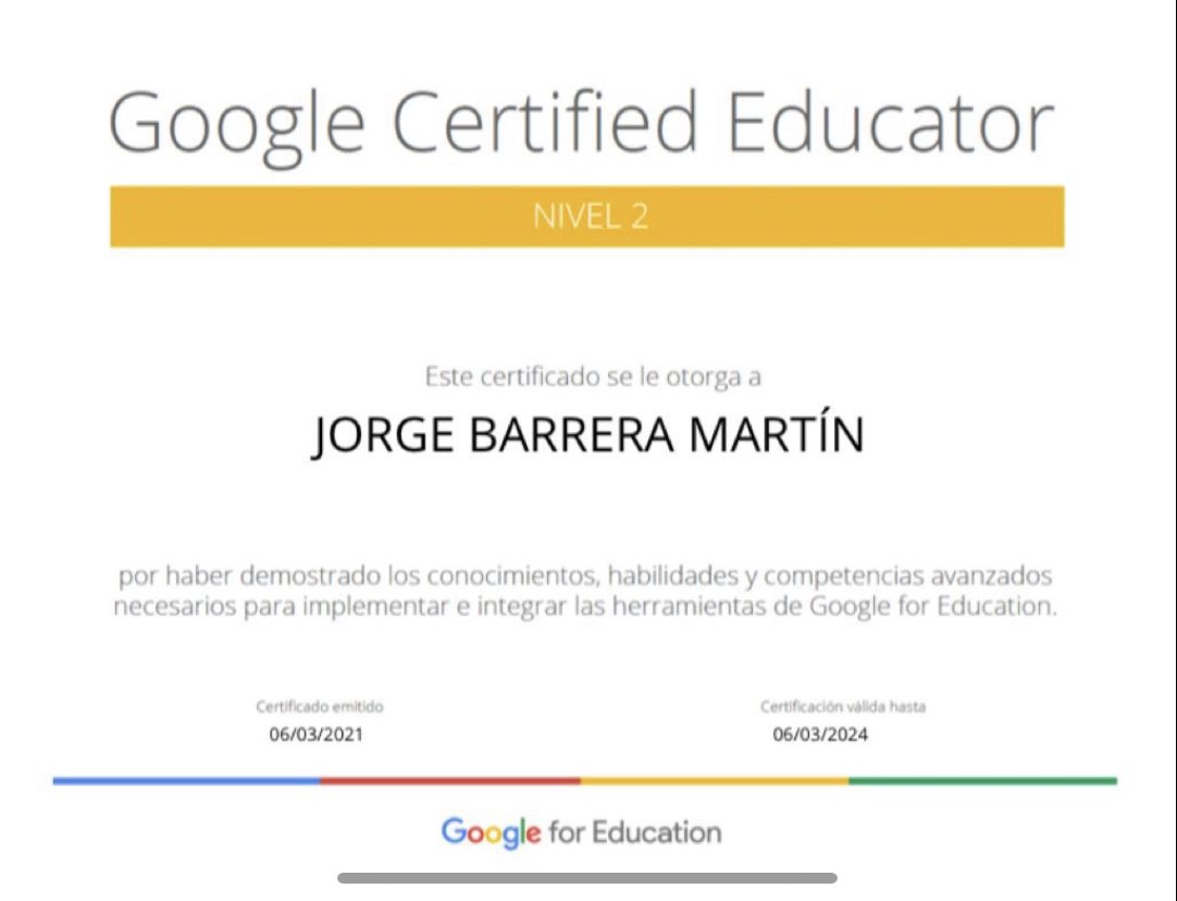 xrpjessi's tweet photo. Pues ya soy Google Educator NIVEL 2
Un pasito más en mi formación para aplicar el entorno @GoogleForEdu en el @Colegio_PabloVI Gracias @LuisAlfonso_R por tus consejos y tu formación. #Innovación #Pasión #Formación https://t.co/m4rBh744Ze
